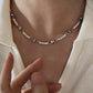 Silver Skull Accent Necklace Silver [Pre-order item]