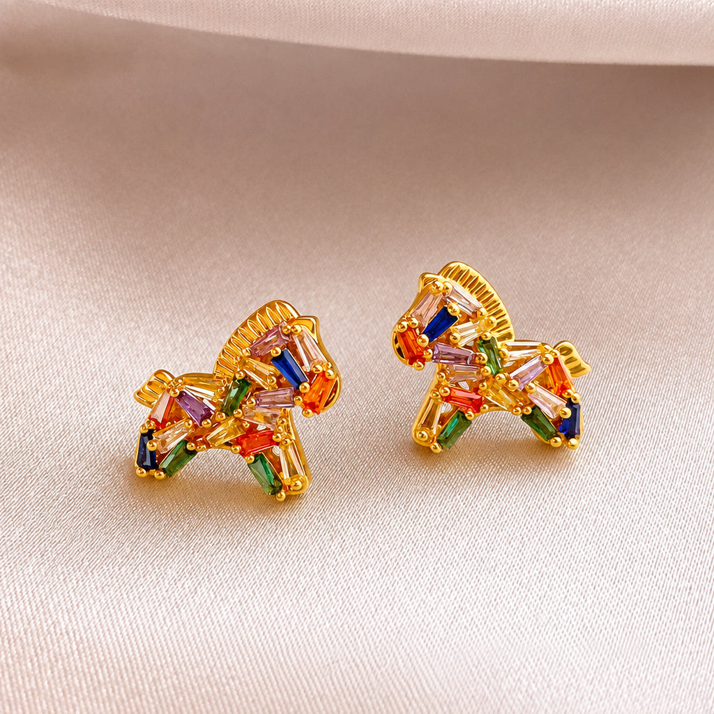 マルチカラー ホースモチーフアクセサリー｜ネックレス・ピアス【予約商品】