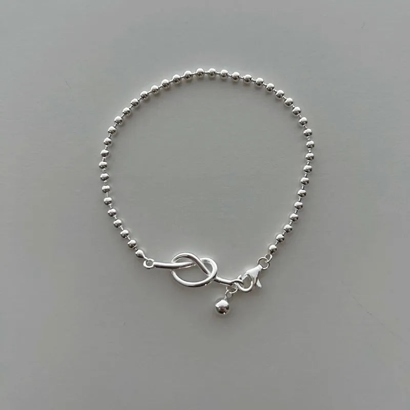 Ball Chain &amp; One Knot Bracelet Silver [Pre-order Item]