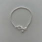 Ball Chain &amp; One Knot Bracelet Silver [Pre-order Item]