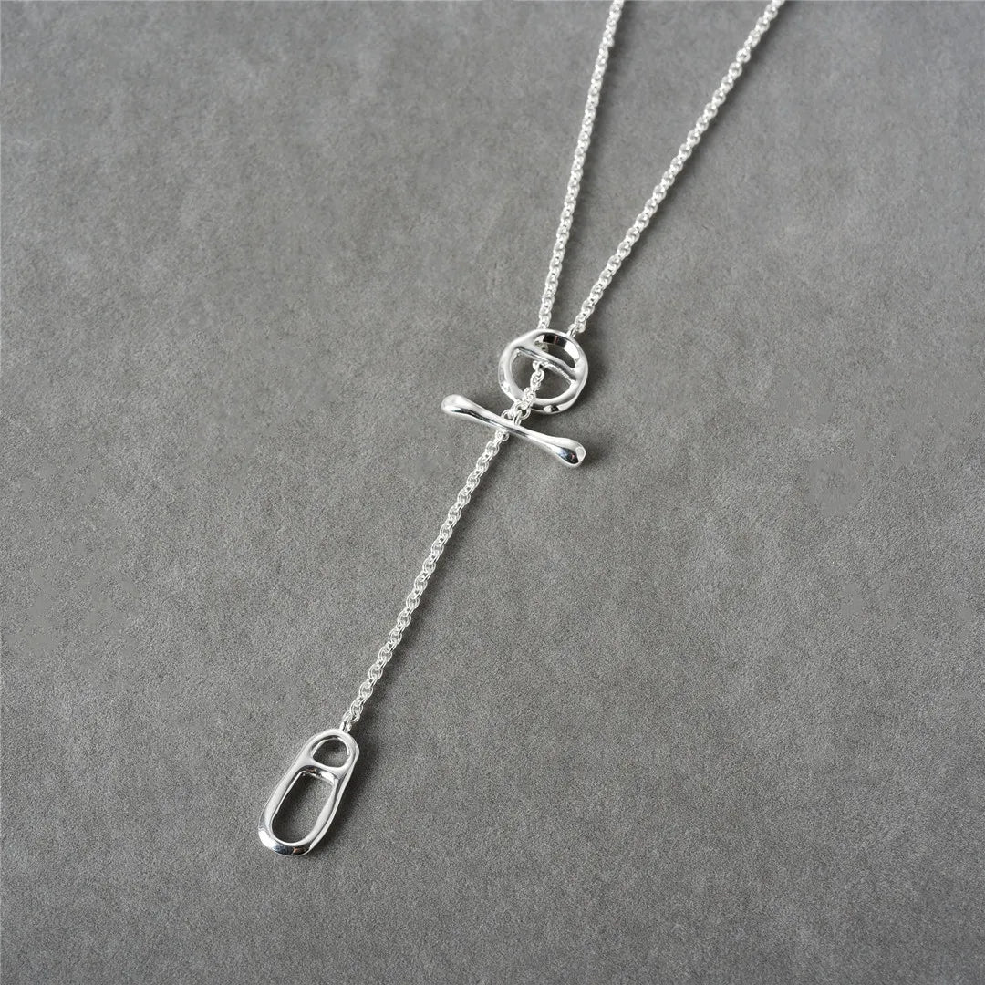 Simple Classic Lariat Necklace Silver/Gold [Pre-order Item]