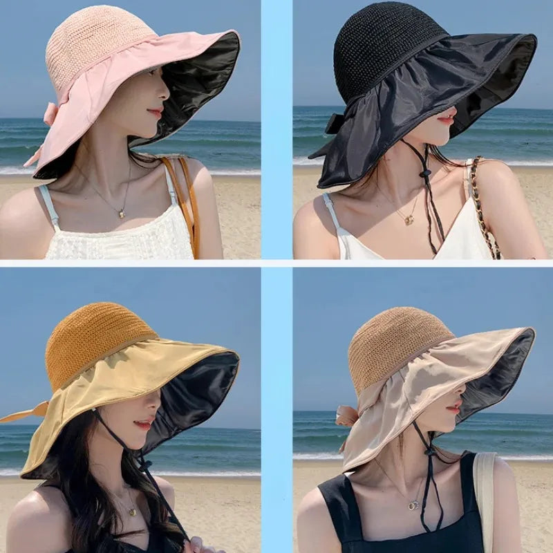 リボンブリム・ストローハット 5色【予約商品】