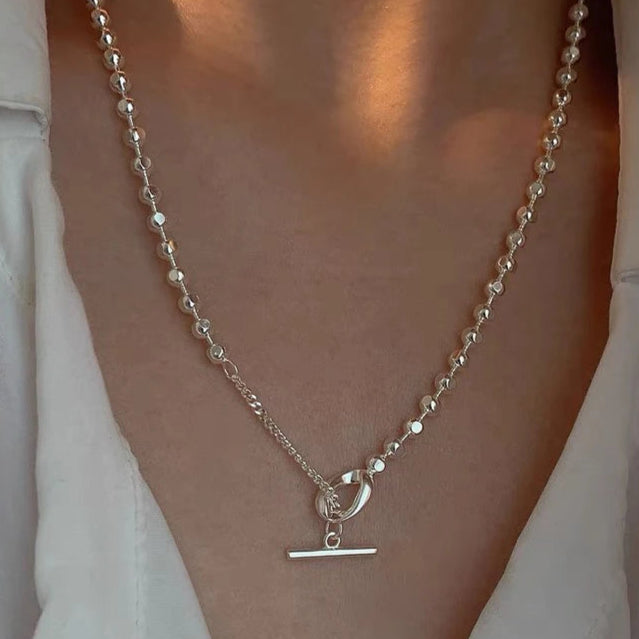 Minimal T Silver Chain Necklace [Pre-order item]