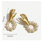 Hand Motif Freshwater Pearl Earrings Gold [Pre-order Item]