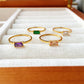 Slender color stone ring, 4 colors [Pre-order item]