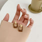 Modern Rectangle Earrings Brown [Pre-order Item]