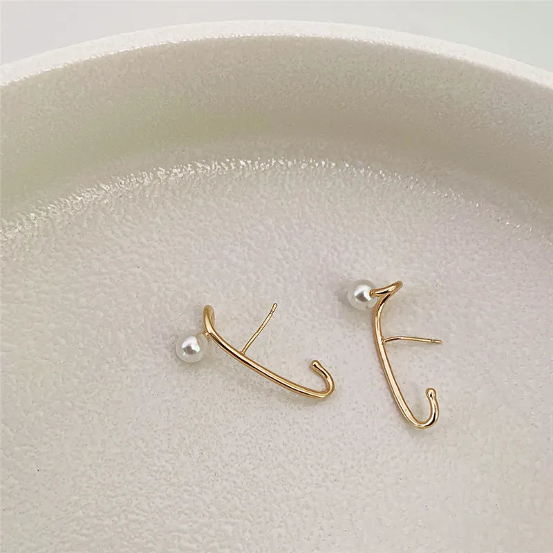 ななめライン　パールピアス 【予約商品】