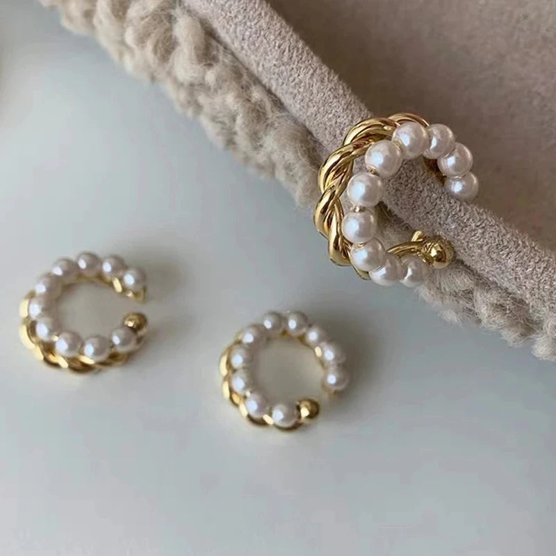 Golden Pearl Elegance Ear Cuff 1P Gold [Pre-order Item]