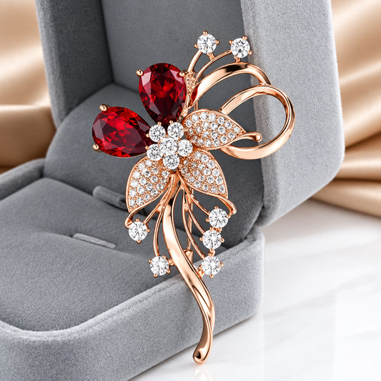 ジュエルフラワー リボンブローチ【予約商品】