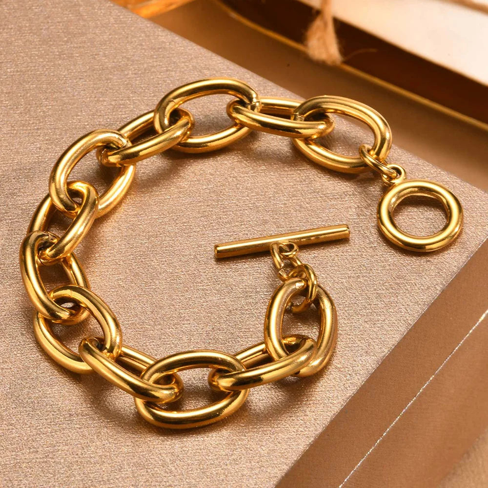 チャンキーチェーン トグルブレスレット【予約商品】