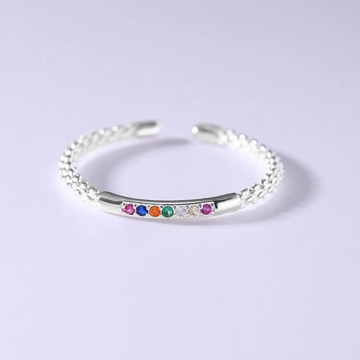Rainbow Moonstone Silver Ring [Pre-order Item]