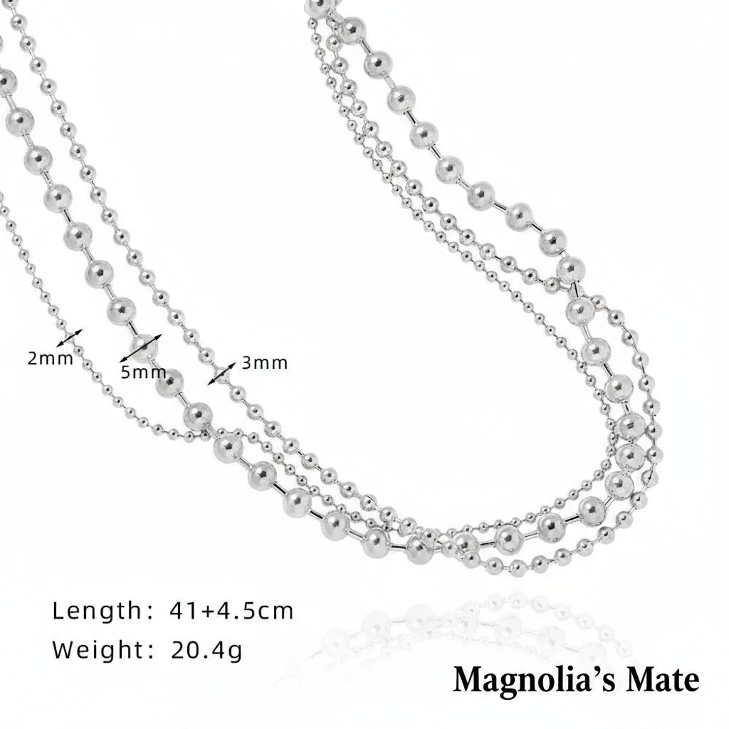 トリプルボールチェーンネックレス ゴールド/シルバー 【スピード配送 トリプルボールチェーンネックレス ゴールド/シルバー 【スピード配送