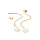 Long chain single freshwater pearl earrings in 3 colors [Pre-order item]