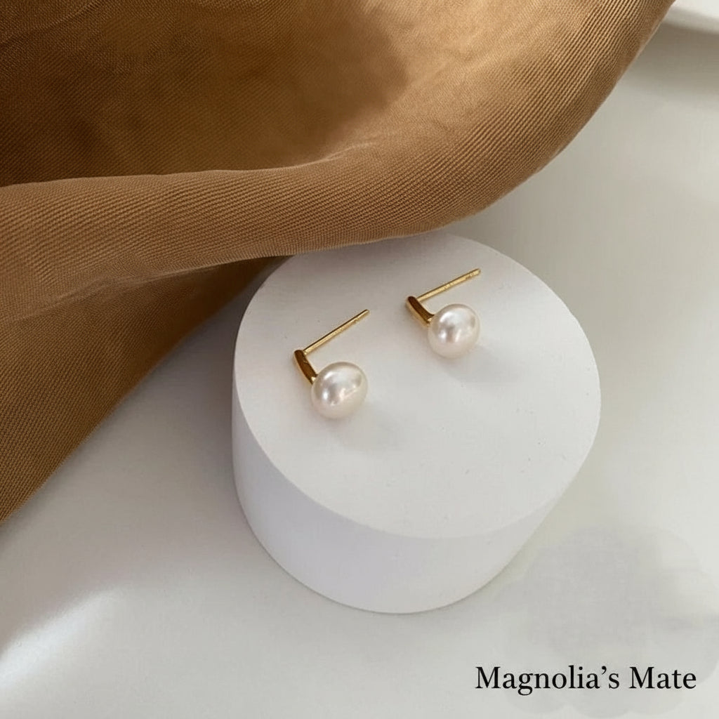 クラシカルオーバルパールピアス ゴールド/シルバー 【予約商品