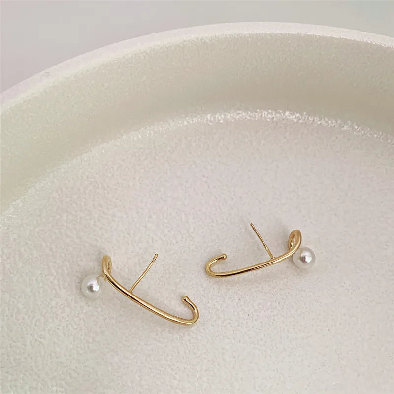 ななめライン　パールピアス 【予約商品】