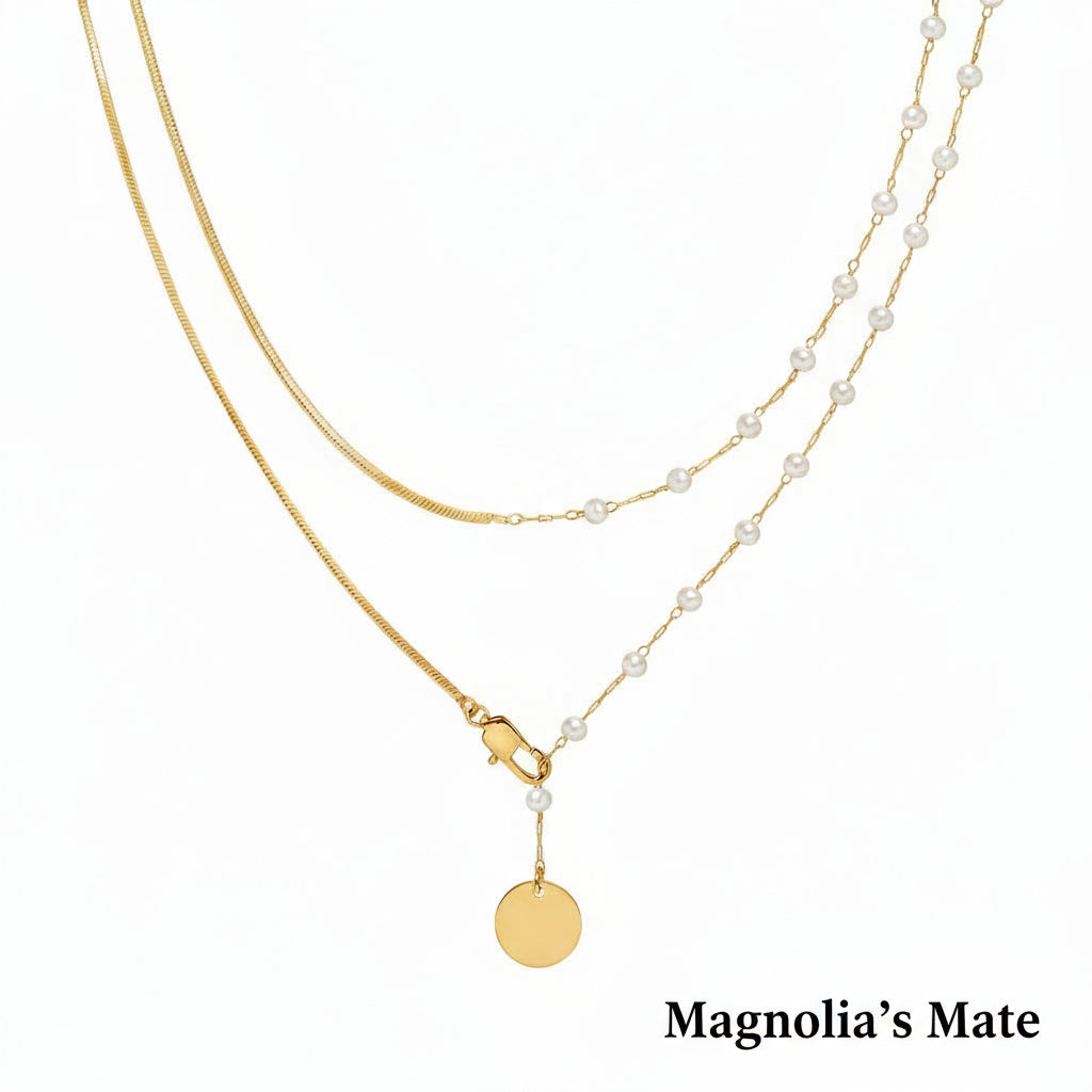 Asymmetrical 3-way necklace, gold [Fast delivery]