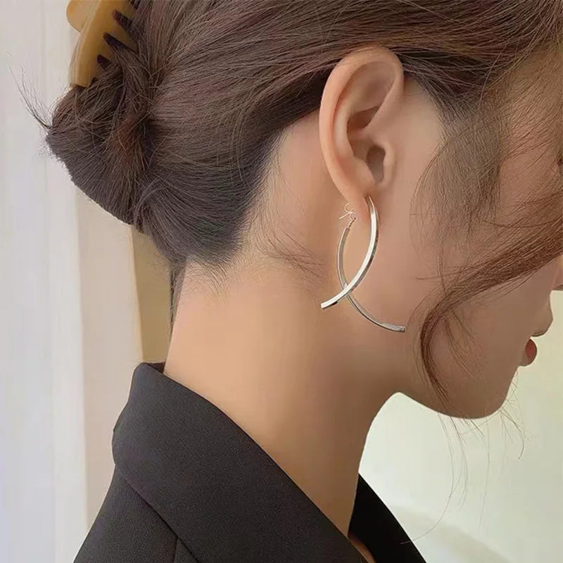 クロスライン ロングドロップピアス【予約商品】