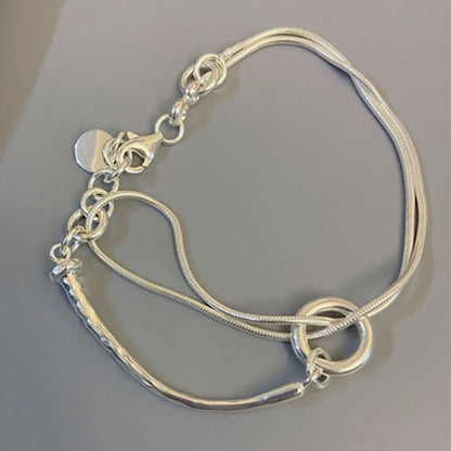 マンテルレイヤードブレスレット　シルバー 　【スピード配送】