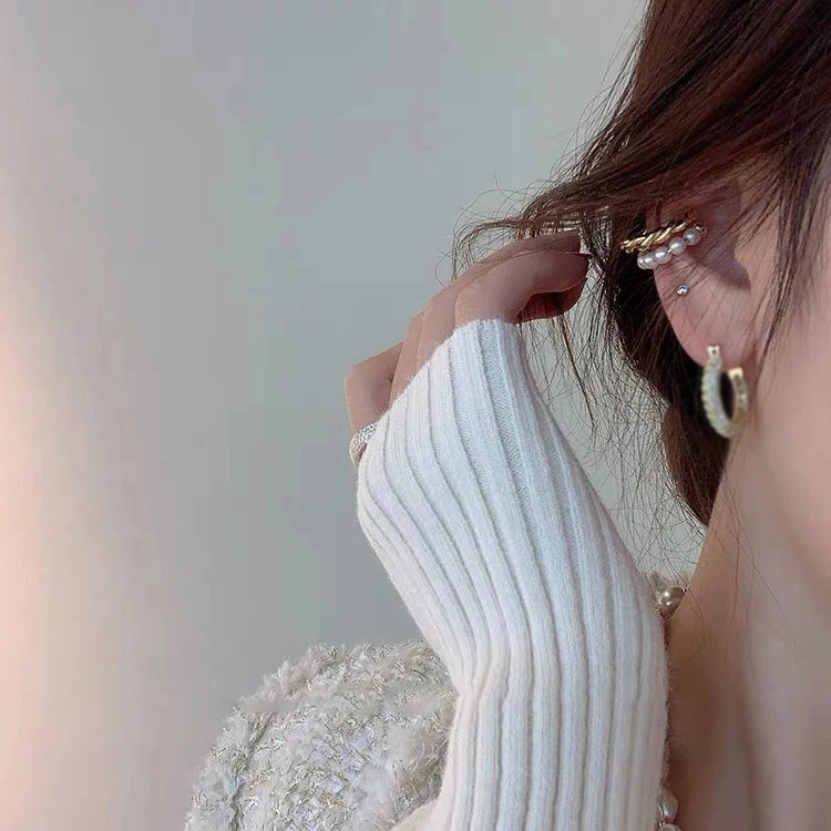 Golden Pearl Elegance Ear Cuff 1P Gold [Pre-order Item]