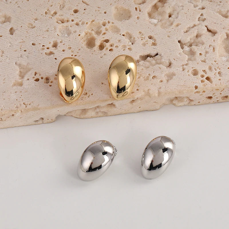 Luminous Oval Earrings Gold/Silver [Pre-order item]
