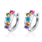 Rainbow Stone Circle Earrings Gold/Silver [Pre-order Item]