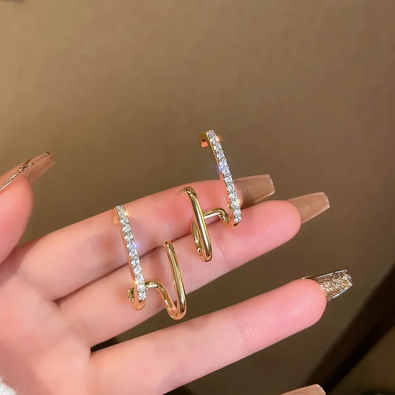 ツインスパークルフープピアス　【予約商品】