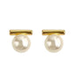 Modern bar &amp; pearl earrings (3 types) [Pre-order item]