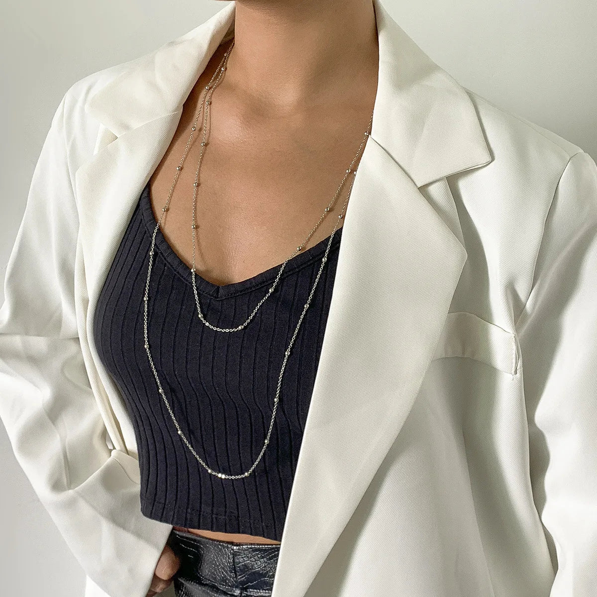 Accent Long Necklace 2-Piece Set Gold/Silver [Pre-order Item]
