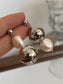 Pearl &amp; Mirror Ball Earrings Silver [Pre-order Item]