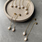 Long chain single freshwater pearl earrings in 3 colors [Pre-order item]