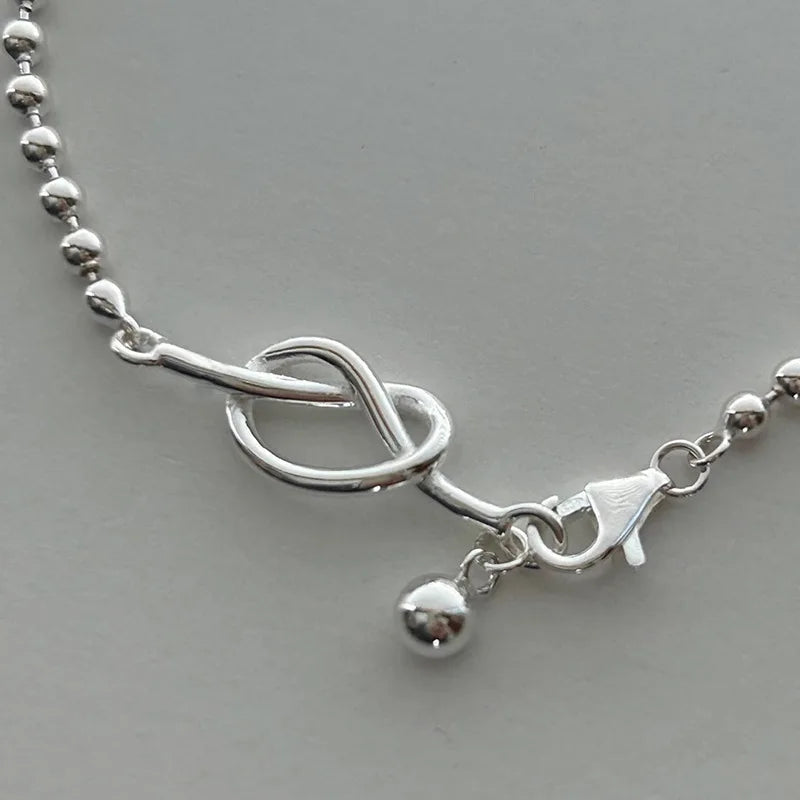 Ball Chain &amp; One Knot Bracelet Silver [Pre-order Item]