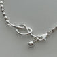 Ball Chain &amp; One Knot Bracelet Silver [Pre-order Item]