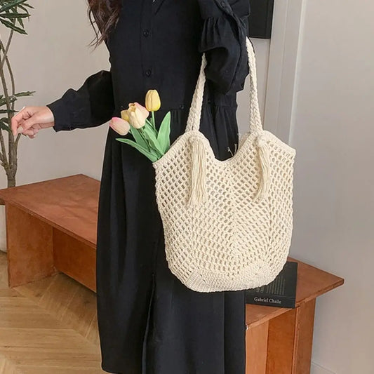 タッセルメッシュトートバッグ　2色【予約商品】