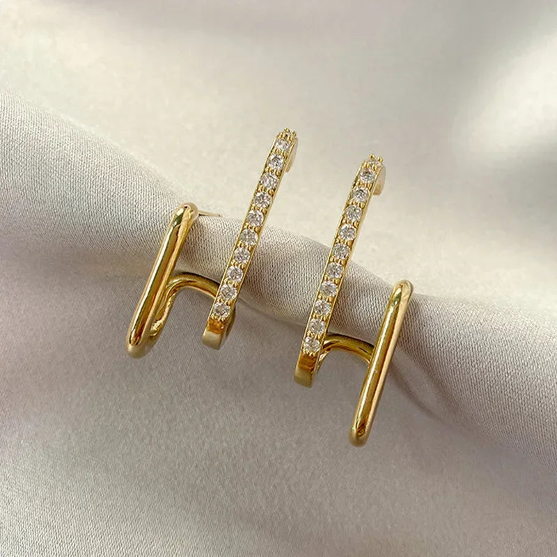 ツインスパークルフープピアス　【予約商品】