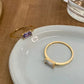 Slender color stone ring, 4 colors [Pre-order item]