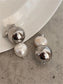 Pearl &amp; Mirror Ball Earrings Silver [Pre-order Item]