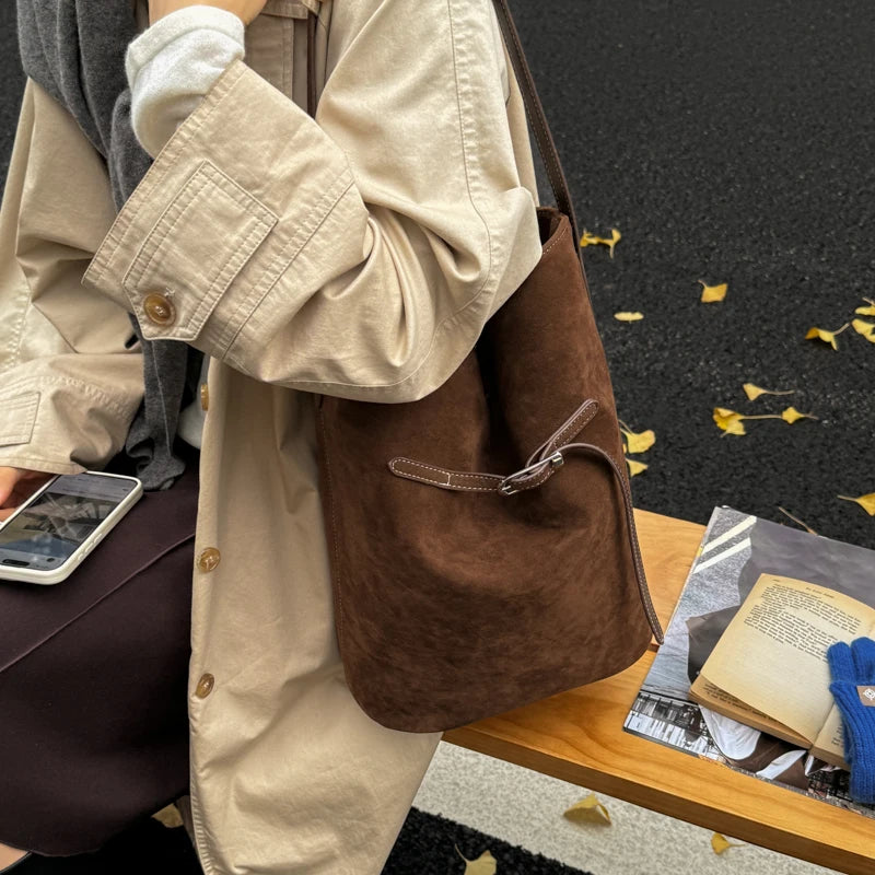 スエードタッチ・ワンハンドルトート 4色【予約商品】