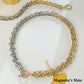 Two-tone heavy chain necklace [Fast delivery]