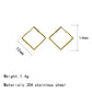 Square earrings silver gold [Fast delivery]