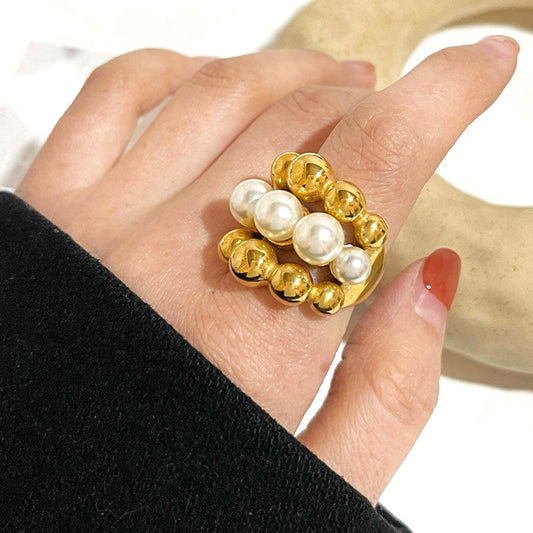バブルパールリング　ゴールド　【予約商品】