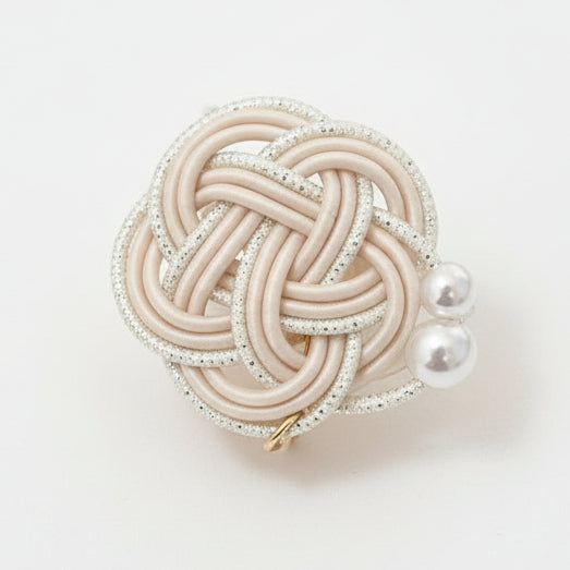 花結びコットンパール イヤリング／ピアス【予約商品】