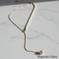Asymmetrical freshwater pearl necklace gold [Fast delivery]