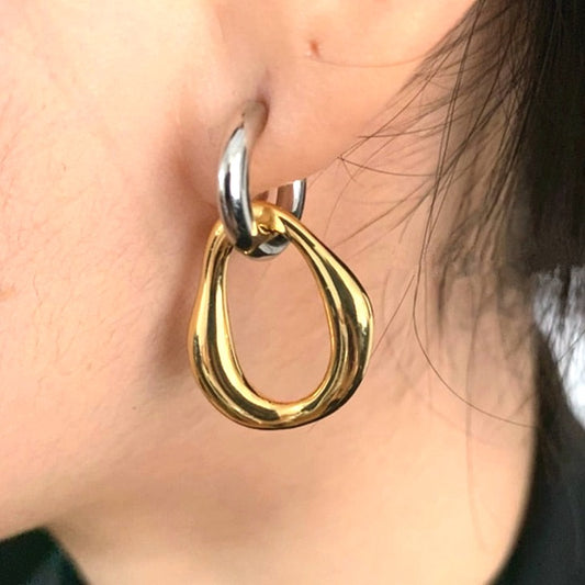 グロッシー ツートーン２wayピアス　【予約商品】