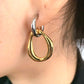 Glossy Two-tone 2-way Earrings [Pre-order item]