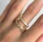 Spiral Double T Ring Gold [Fast Shipping]