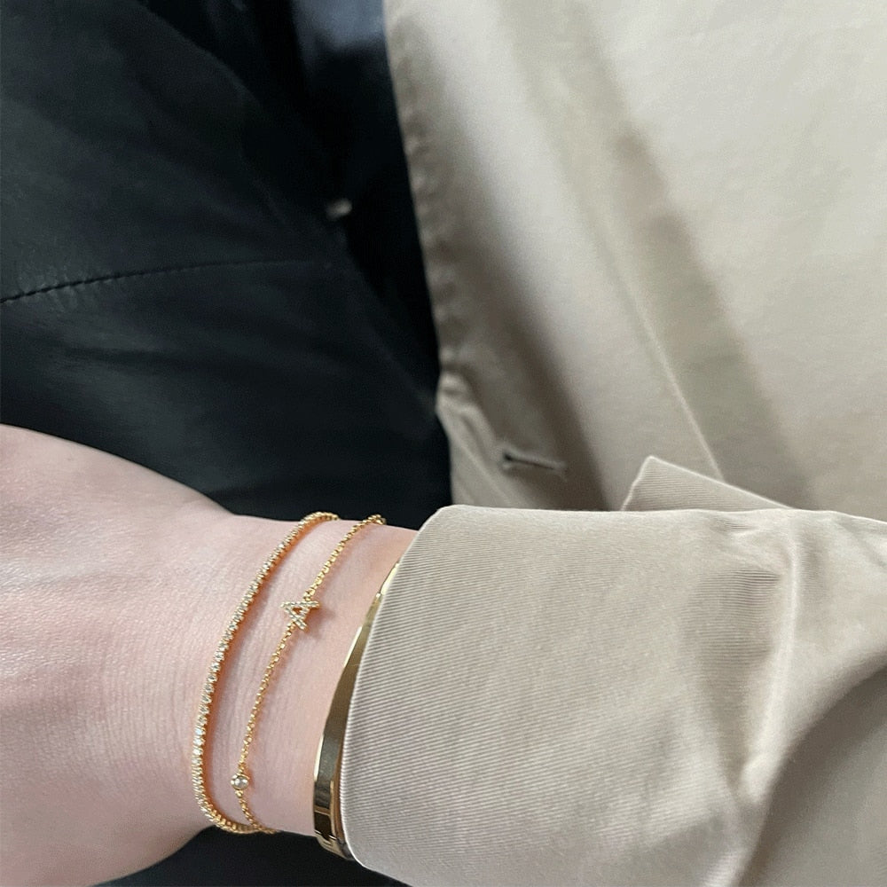 Initial Stone Bracelet Gold [Pre-order item]