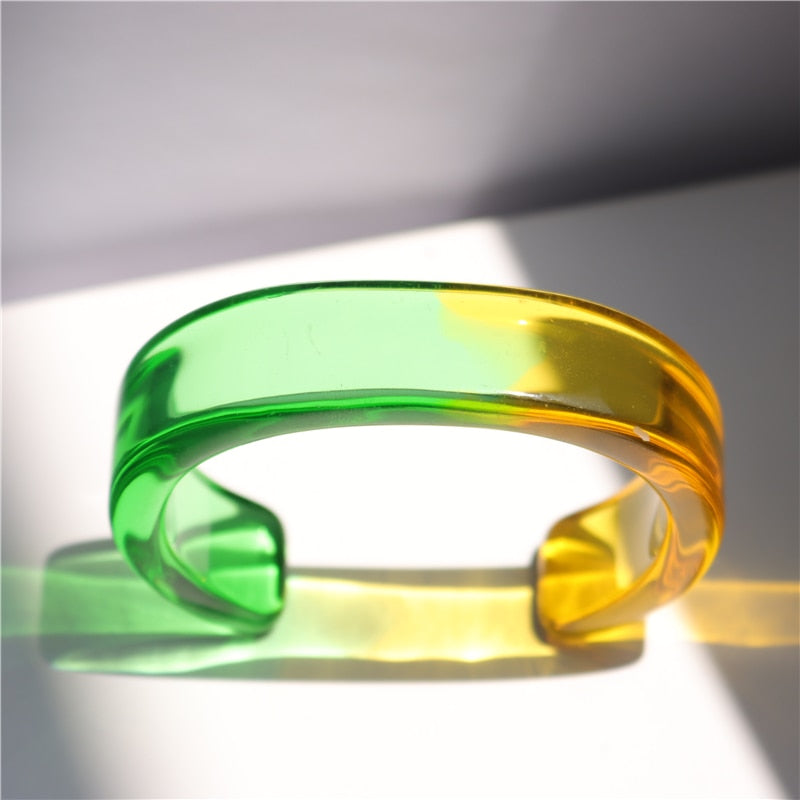 Clear Colorful Two-tone Bangle [Pre-order Item]