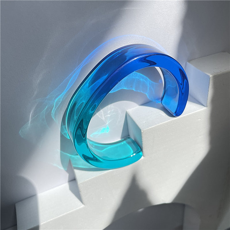 Clear Colorful Two-tone Bangle [Pre-order Item]