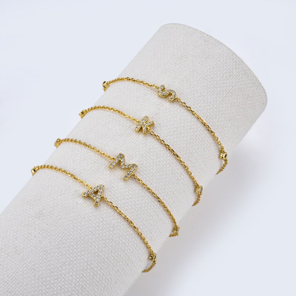 Initial Stone Bracelet Gold [Pre-order item]