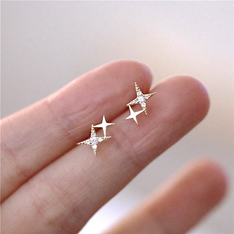 Double Star Earrings Gold/Silver [Pre-order Item]